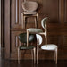 Via Ivory Fabric Walnut Wood Dining Chair