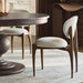 Via Ivory Fabric Walnut Wood Dining Chair