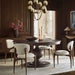 Via Ivory Fabric Walnut Wood Dining Chair