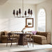 Aveline Chocolate Upholstered L-Shaped Loveseat Dining Banquette