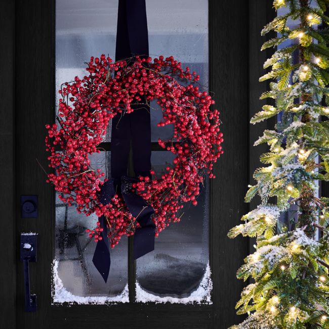 Faux Red Berry Wreath 30"