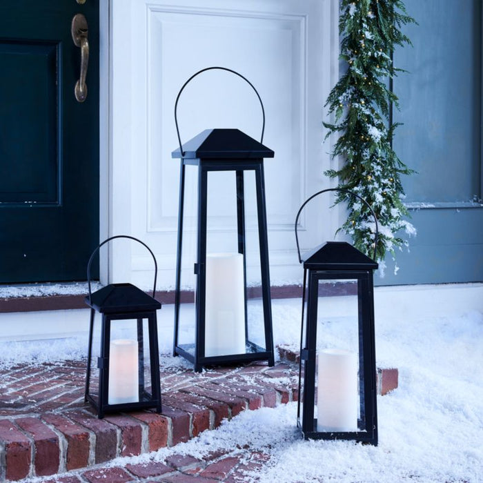 Petaluma Black Metal Outdoor Lantern 28"