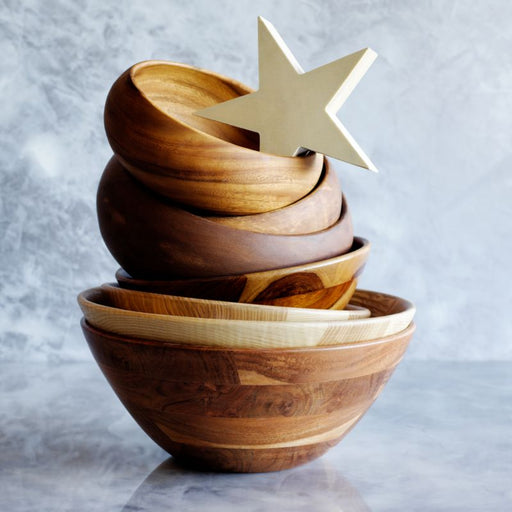 Carson 12" Acacia Wood Salad Serving Bowl