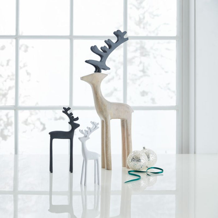 Wood Reindeer Holiday Decoration 9"