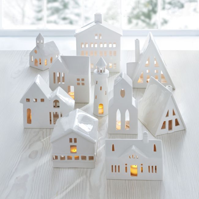 White Ceramic Holiday Split Level