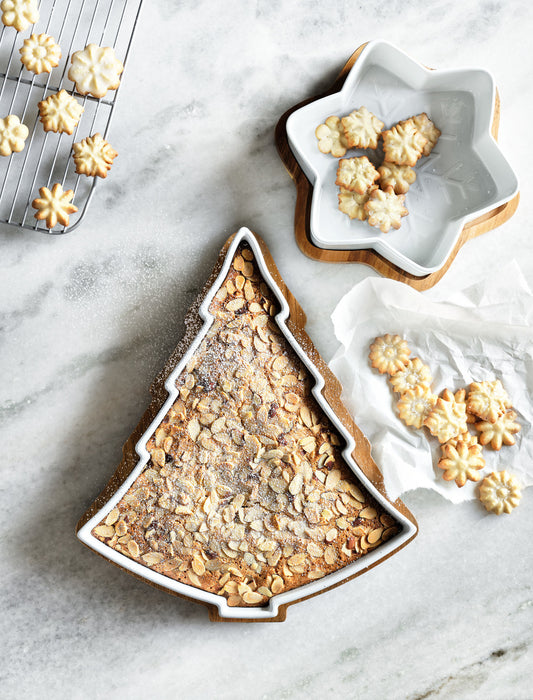 Holiday Tree Oven-to-Table Casserole Dish with Wood Trivet