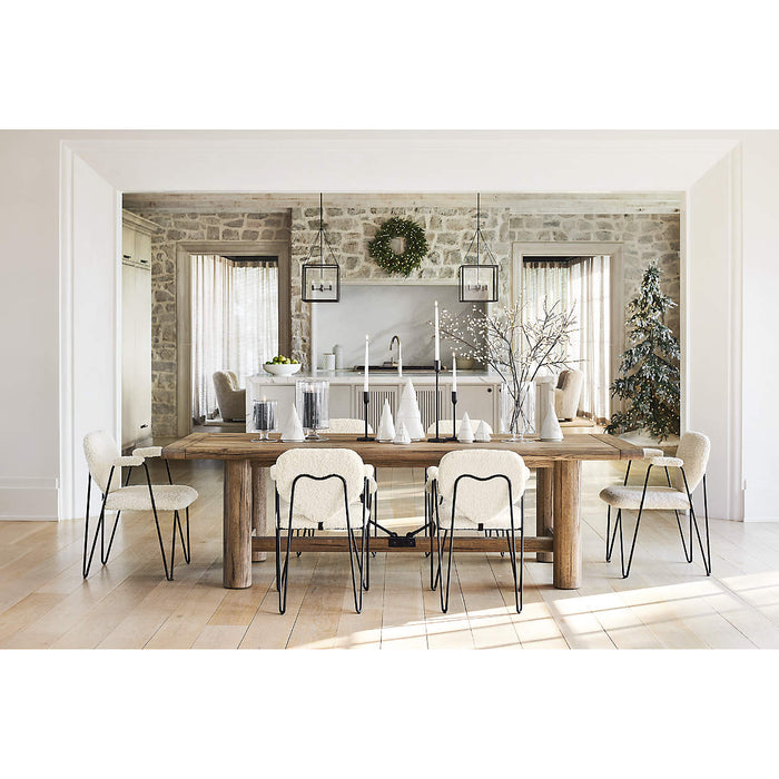 Breckenridge 100"-126" Weathered Rustic Oak Wood Extendable Dining Table