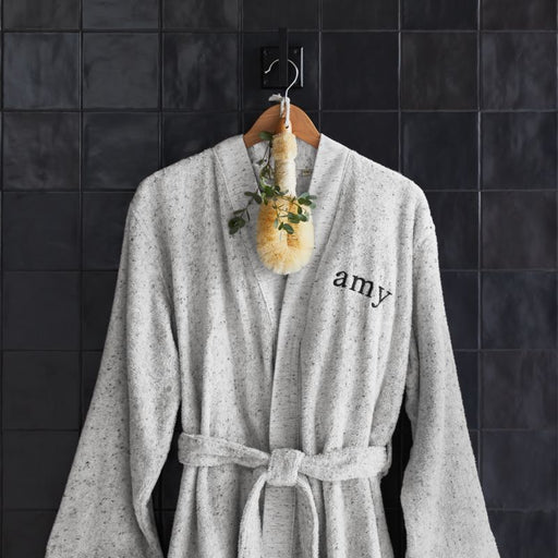 Organic Small/Medium Turkish Natural Beige Fleck Bathrobe
