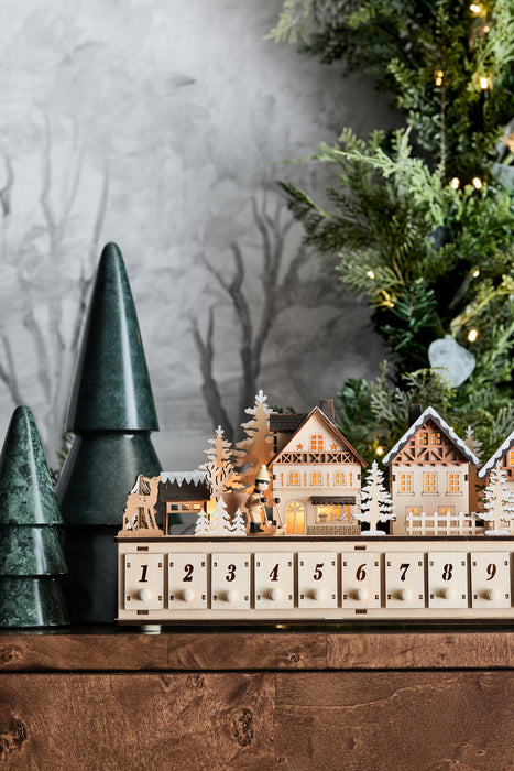 Wooden Christmas Market Holiday Advent Calendar