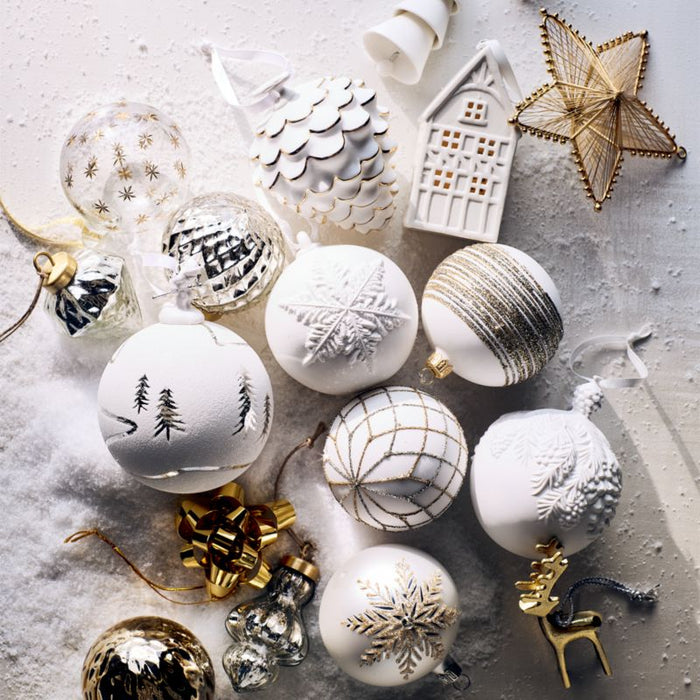 Porcelain Snowflake Ball Christmas Tree Ornament