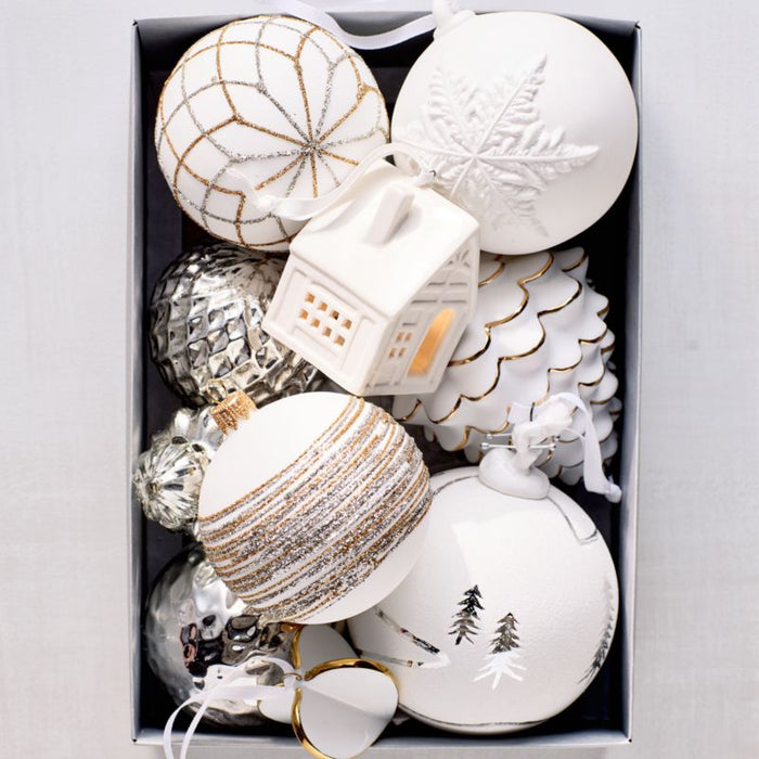 Porcelain Snowflake Ball Christmas Tree Ornament