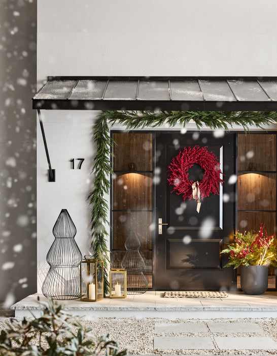 Faux Red Mini Berry Wreath 32"