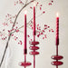 Venezia Small Red Glass Taper Candle Holder