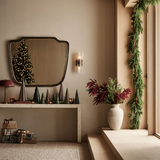 Intarsia Rectangular Off-White Mosaic Resin 50" Console Table