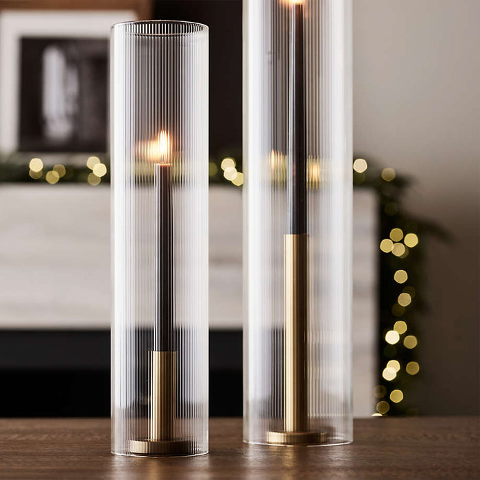 Orion Large Brass Finish Taper Candle Holder
