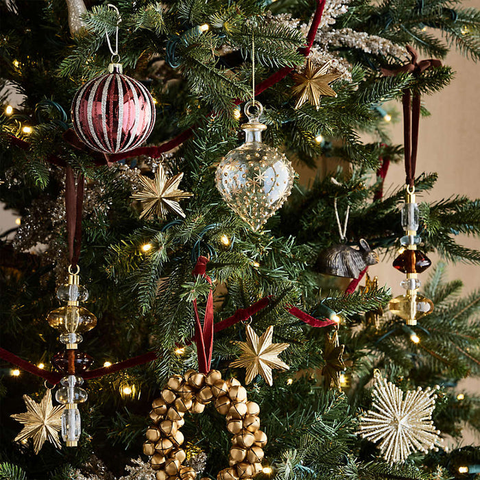 Gold & Clear Glass Onion Christmas Tree Ornament