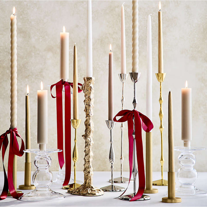 Orion Large Brass Finish Taper Candle Holder