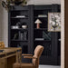 Siena 34" Black Wood 4-Shelf Storage Bookcase with Drawer