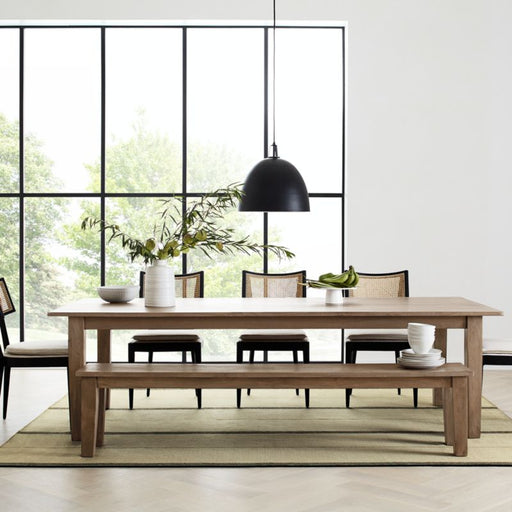 Basque 84" Light Brown Solid Wood Dining Bench