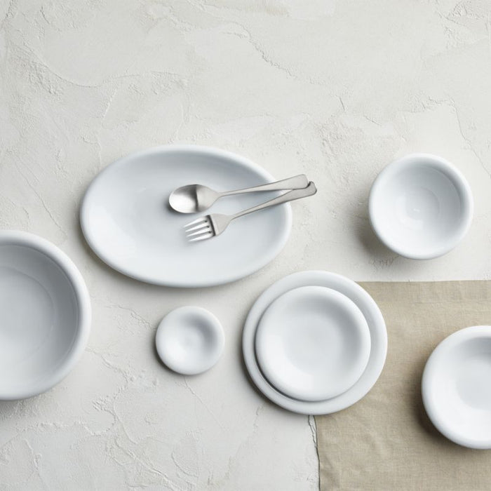Caesna White Stoneware Dinner Plate