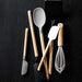 Crate & Barrel Black Silicone and Wood 8" Whisk