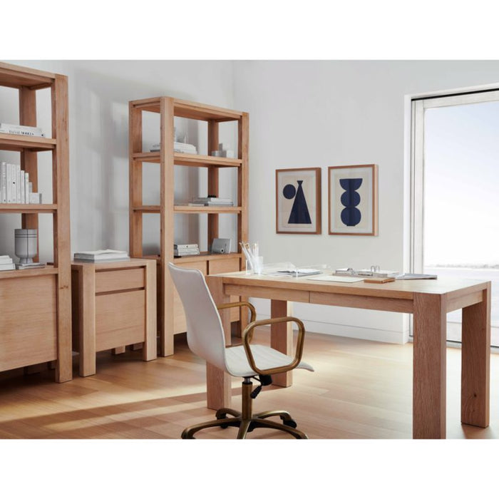 Terra 54" Natural White Oak Wood Desk with Power Outlets