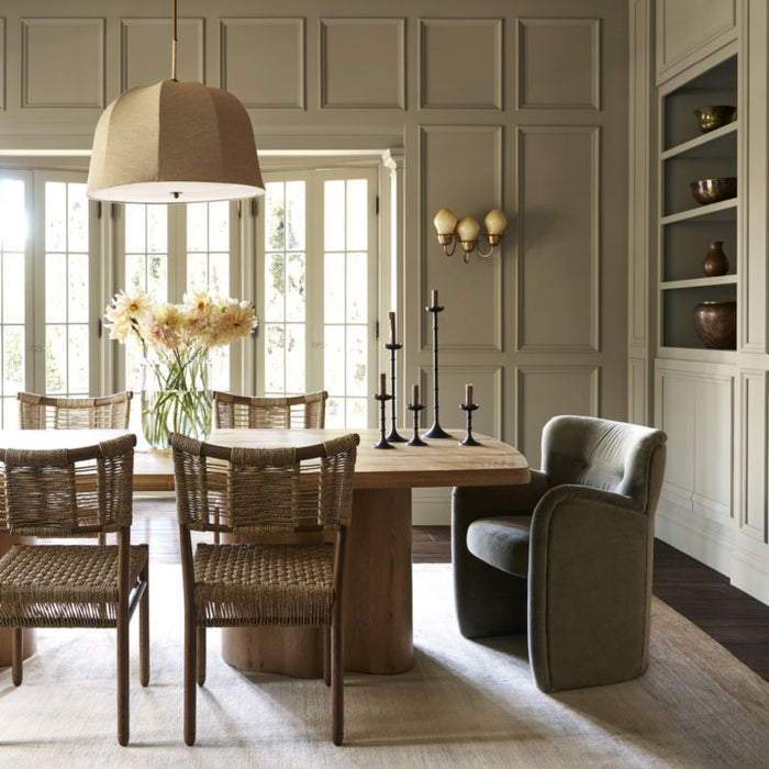 Broome Upholstered Olive Green Dining Chair by Jake Arnold