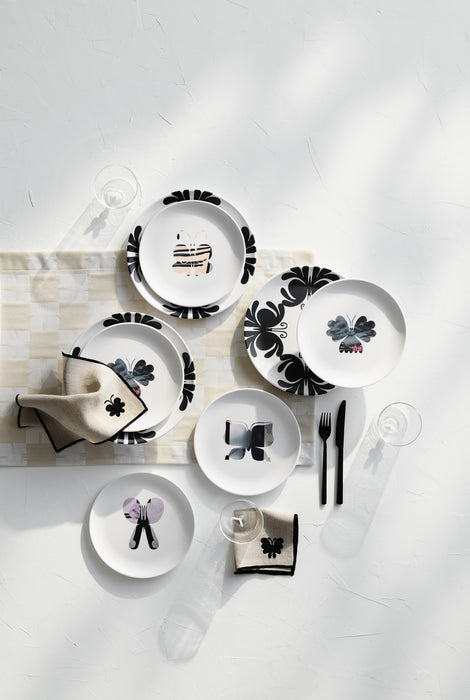 Butterfly Black-and-White Melamine Dinner Plate by Lucia Eames™