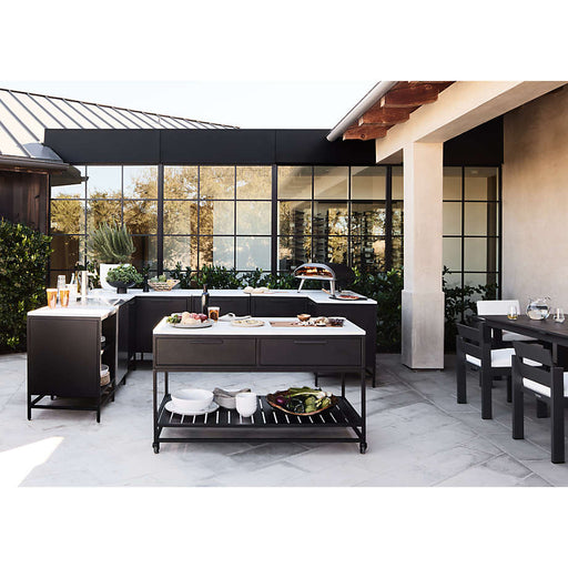 Alfresco Black Corner Outdoor Kitchen Cabinet Set