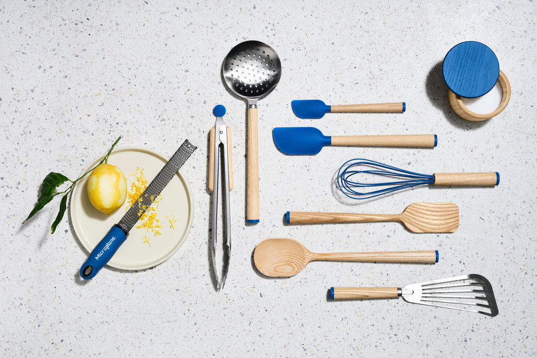 12" Wood and Blue Silicone Whisk by Molly Baz