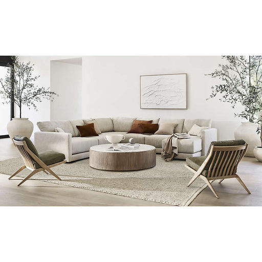 Pose Grey Wash Wood and Leather Accent Chair