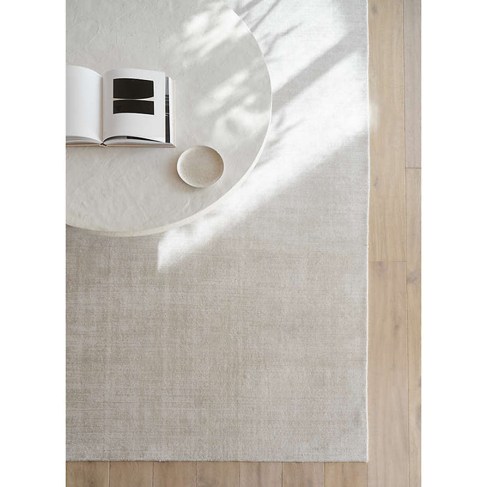 Laval Viscose Solid Ivory Area Rug 6'x9'