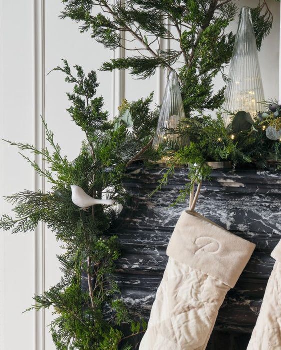 Medium Ribbed Clear Glass Christmas Tree 13.5"