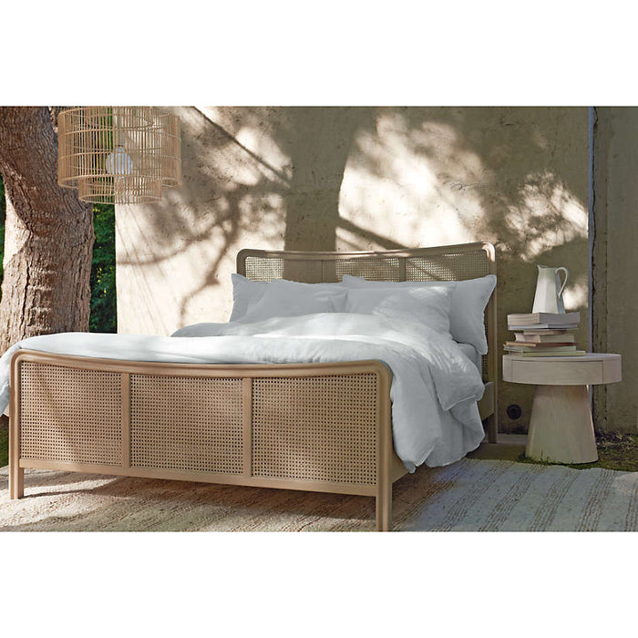 Fields Cane and White Oak Wood King Bed by Leanne Ford