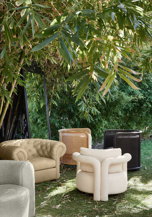 Hugger Curved Swivel Accent Chair by Leanne Ford