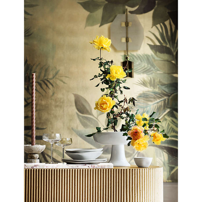 Garden Fountain Small Earthenware Pedestal Bowl by Laura Kim