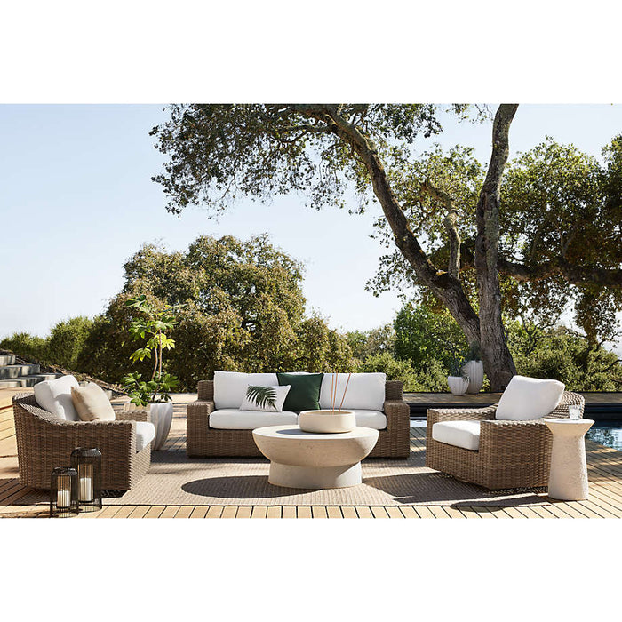 Abaco 83" Resin Wicker Outdoor Sofa with Canvas Natural Sunbrella ® Cushions
