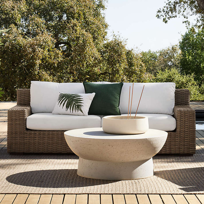 Abaco 83" Resin Wicker Outdoor Sofa with Canvas Natural Sunbrella ® Cushions