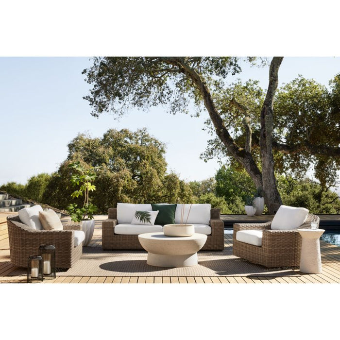 Nayarit 14" White Round Concrete Indoor/Outdoor Side Table