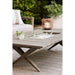 Andorra 61" Weathered Grey Wood Outdoor Coffee Table with Drink Bin