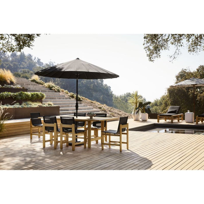 Anguilla Teak Outdoor Dining Side Chair with Black Cushions