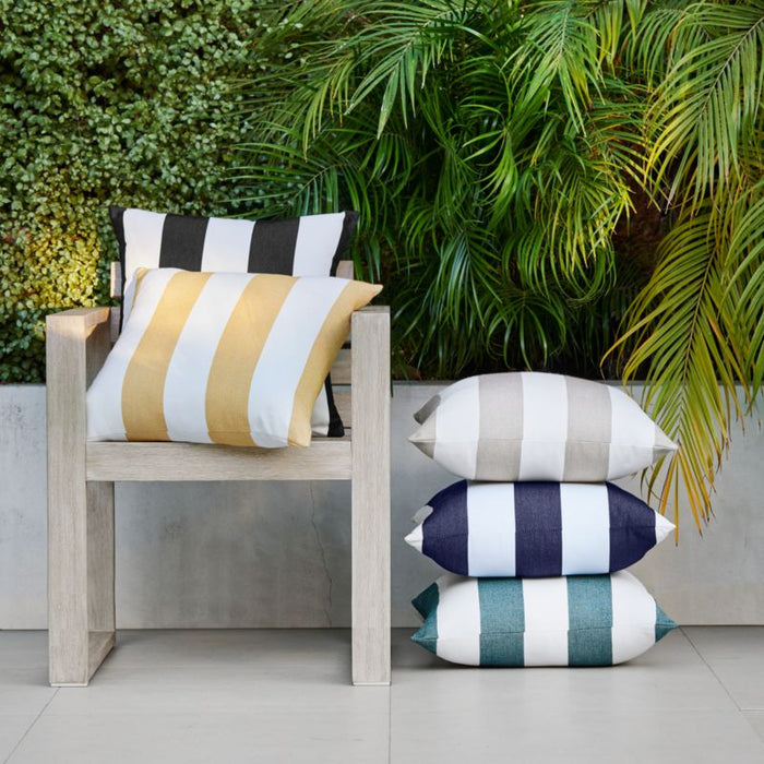Sunbrella ® Cabana Black Stripe 20"x20" Outdoor Pillow