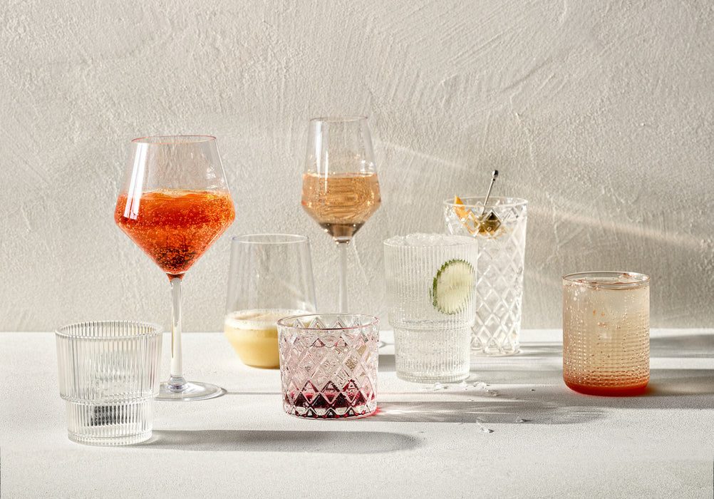 Atwell Acrylic Stackable Ribbed Highball Glass