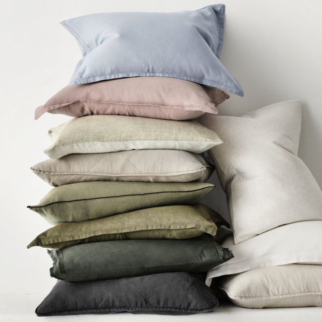 Aire Natural European Linen Mist Blue Euro Bed Pillow Sham