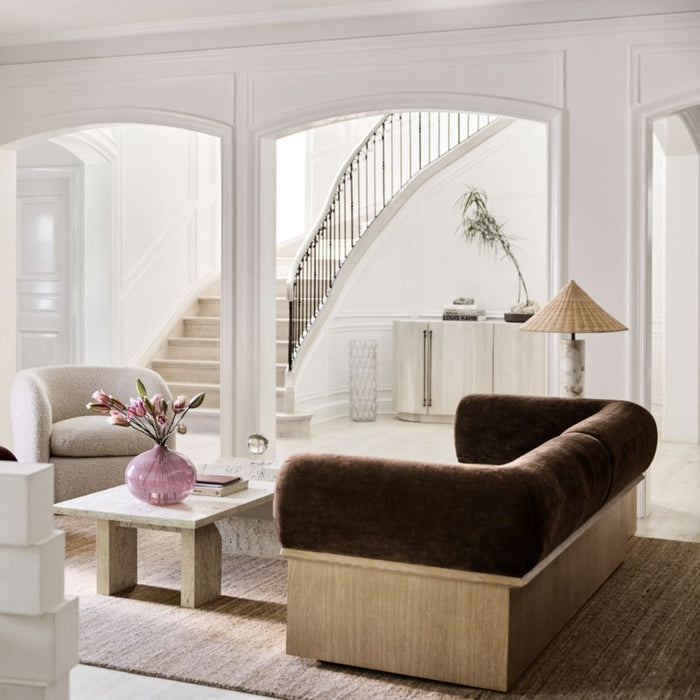 Flow Round Pink Glass Vase 9" by Brigette Romanek