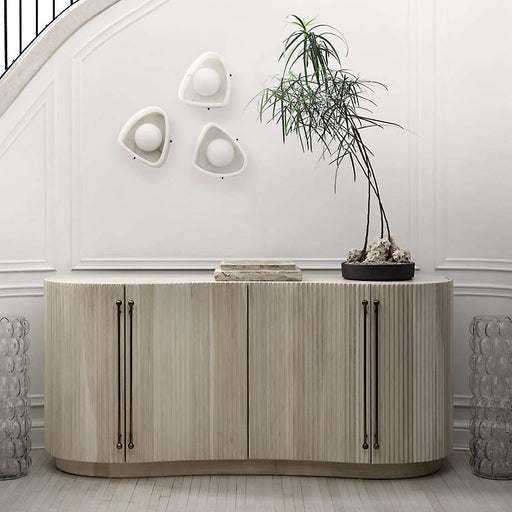 Coastline 72" Oak Wood Fluted Credenza by Brigette Romanek