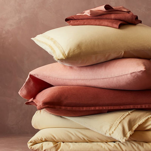 New Natural Hemp Terracotta Euro Bed Pillow Sham