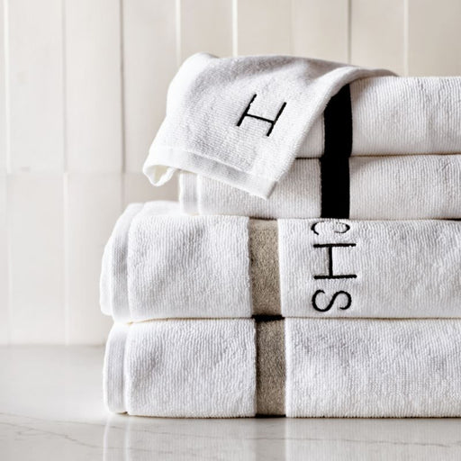 Tuxedo Stripe Organic Cotton Sand Beige Bath Towel