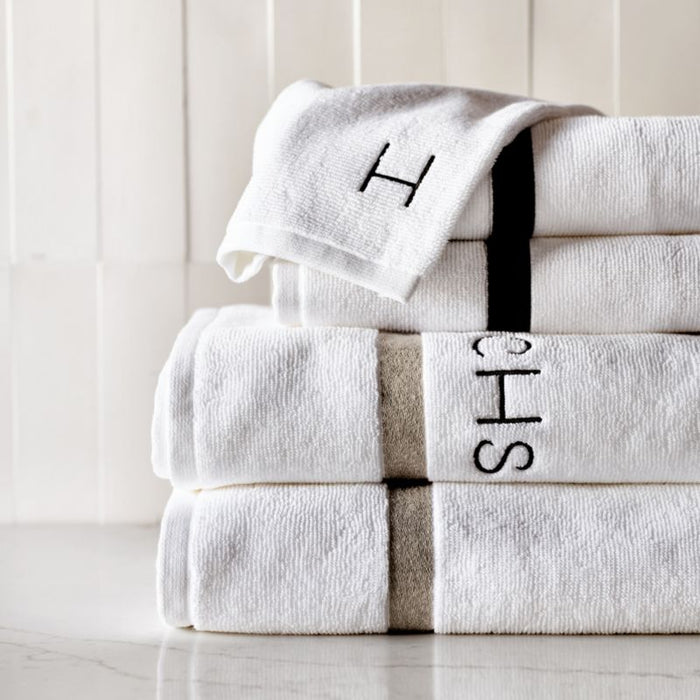 Tuxedo Stripe Organic Cotton Sand Beige Bath Towel