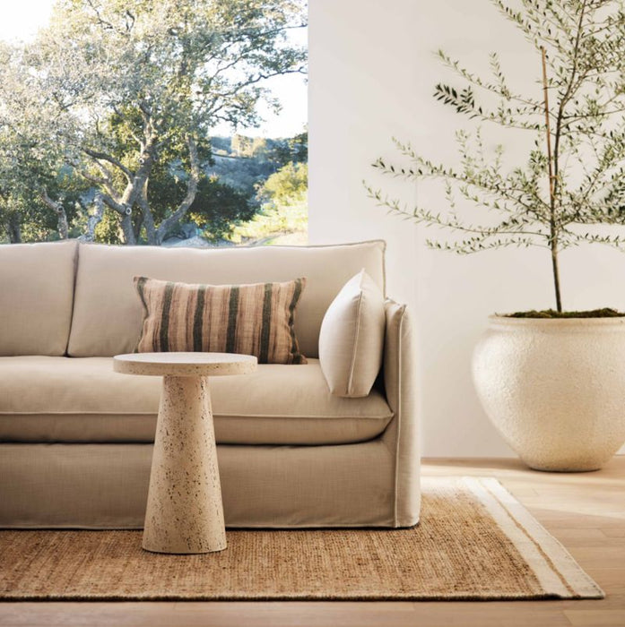 Willy Faux Travertine Resin End Table by Leanne Ford